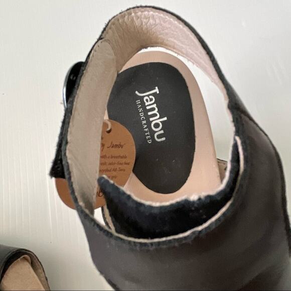 🆕 Jambu Gina ankle strap peep toe platform sandal wood heel NWT sz 7 - Picture 10 of 11